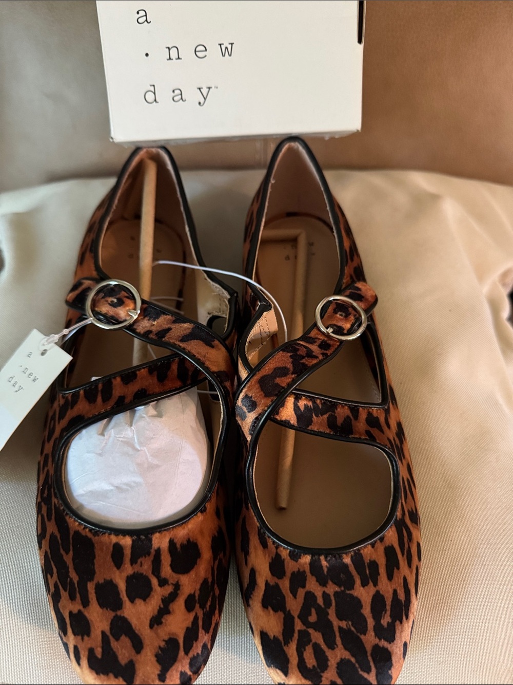 a new day Leopard-Print Mary Jane Flats - Brown & Black